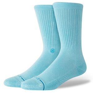 STANCE Men’s Casual Combed Cotton Mid Cushion Icon Dyed Crew - ELECTRIC BLUE